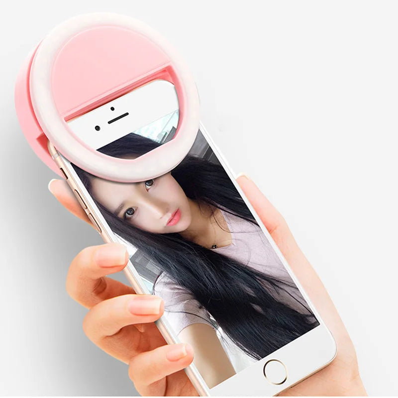 USB Rechargeable Mobile Phone Clip-On LED Selfie Ring