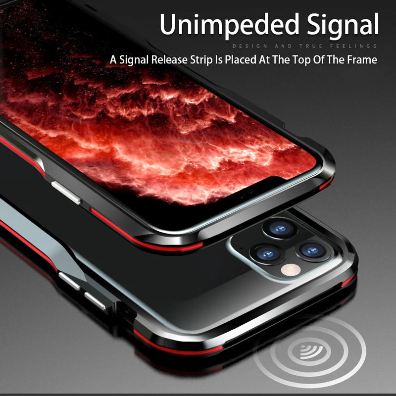 Luphie Armor Frame Case Cover For IPhone 15 PRO Max 11 12 13 14 Pro max XS XR Plus