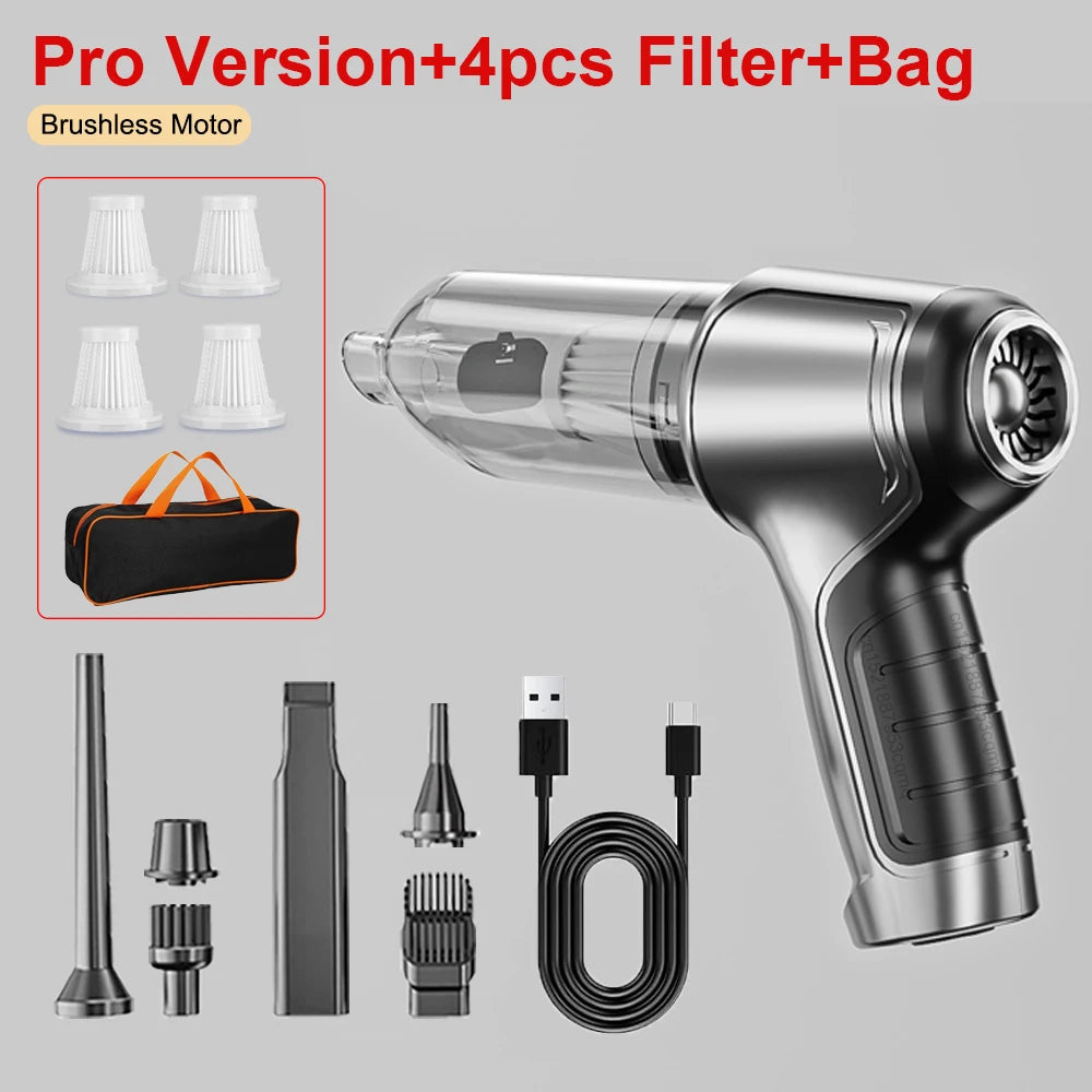 95000PA Wireless Handheld Car Vacuum Cleaner – Powerful Cordless Mini Vacuum & Blower for Car and Home