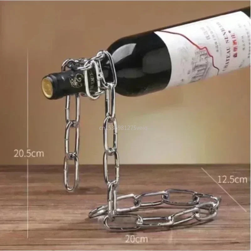 Magical Suspension iron Chain Wine Bottle Rack