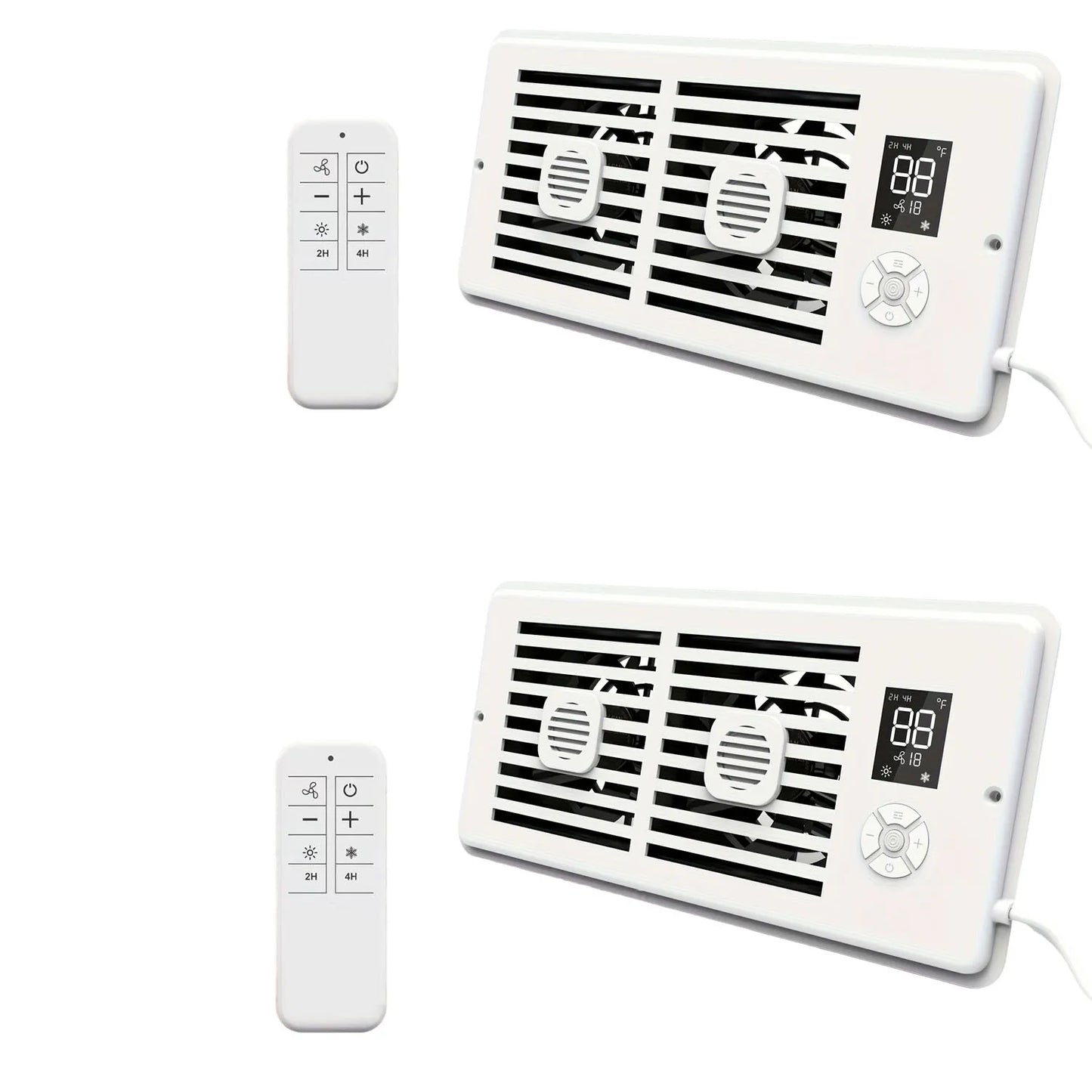Smart Silent Air Freshener Booster Fan (1/2pcs) – 10-Speed Wind Control & 2/4-Hour Timer