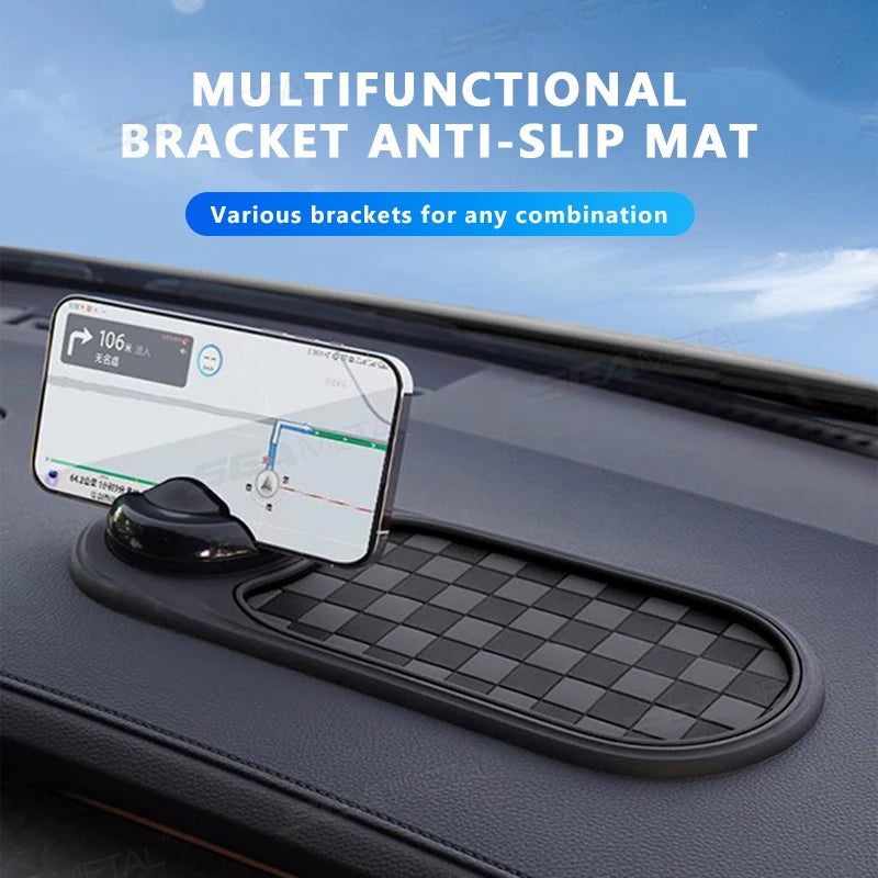 SEAMETAL Car Dashboard Phone Holder with Anti Slip Mat 360-Degree Rotation Stable Phone Mount Head-Up Auto Navigation Holder