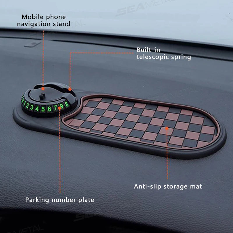 SEAMETAL Car Dashboard Phone Holder with Anti Slip Mat 360-Degree Rotation Stable Phone Mount Head-Up Auto Navigation Holder
