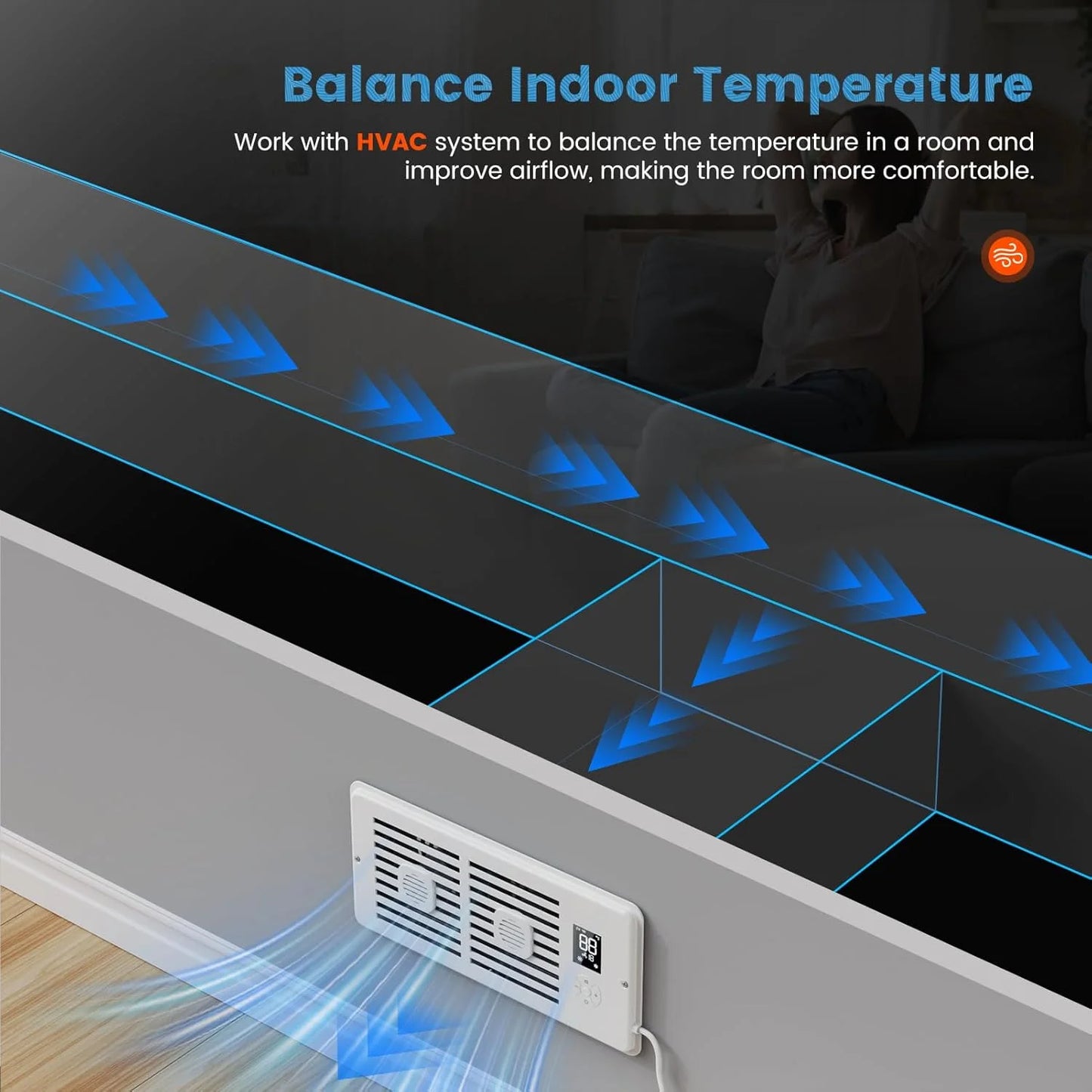 Smart Silent Air Freshener Booster Fan (1/2pcs) – 10-Speed Wind Control & 2/4-Hour Timer