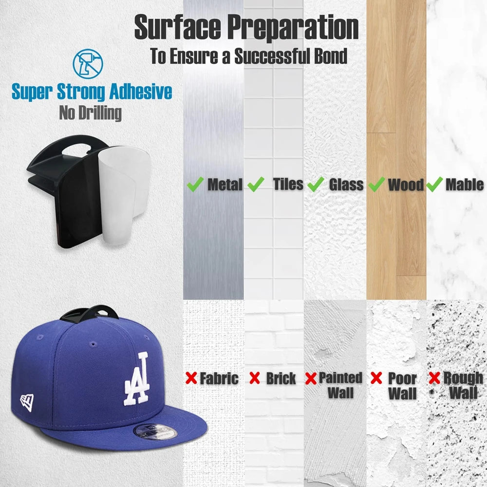 2/4pcs Adhesive Racks for Hanging Hats Simple No Drilling