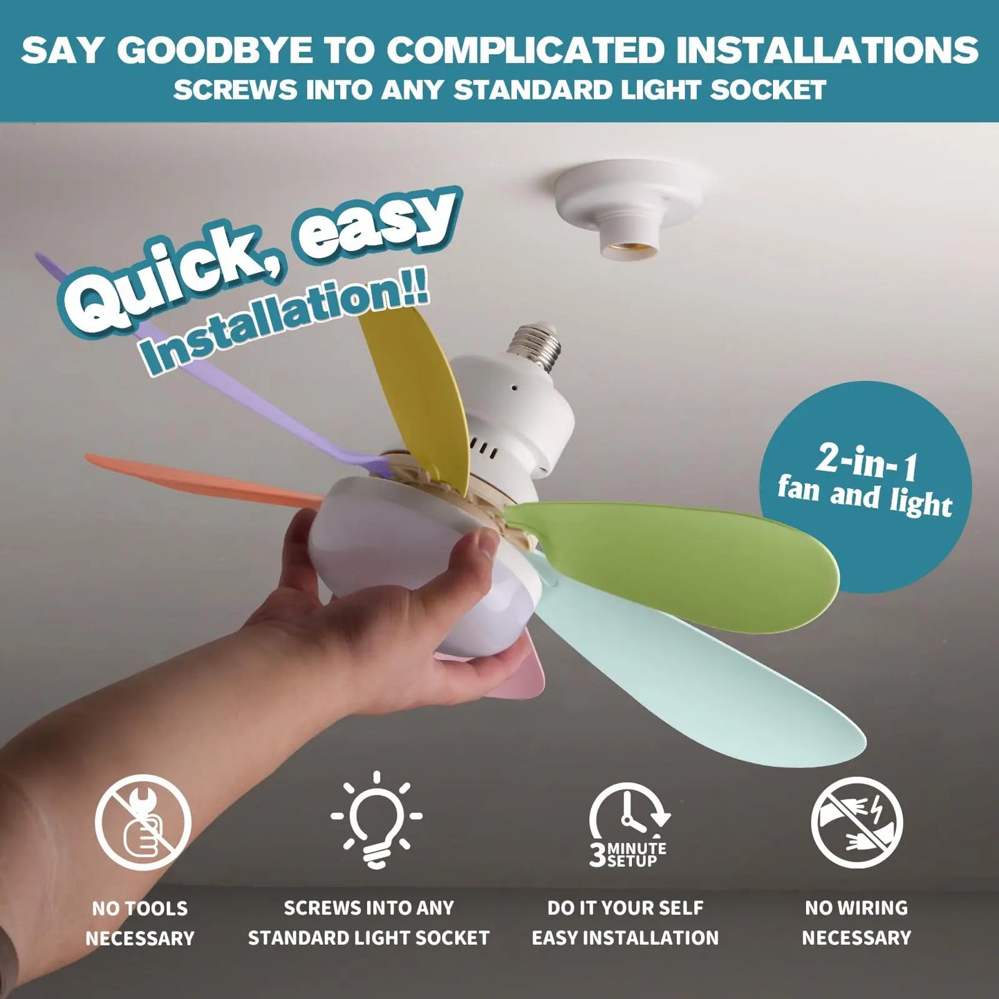 Lightbulb Ceiling Fan With Remote