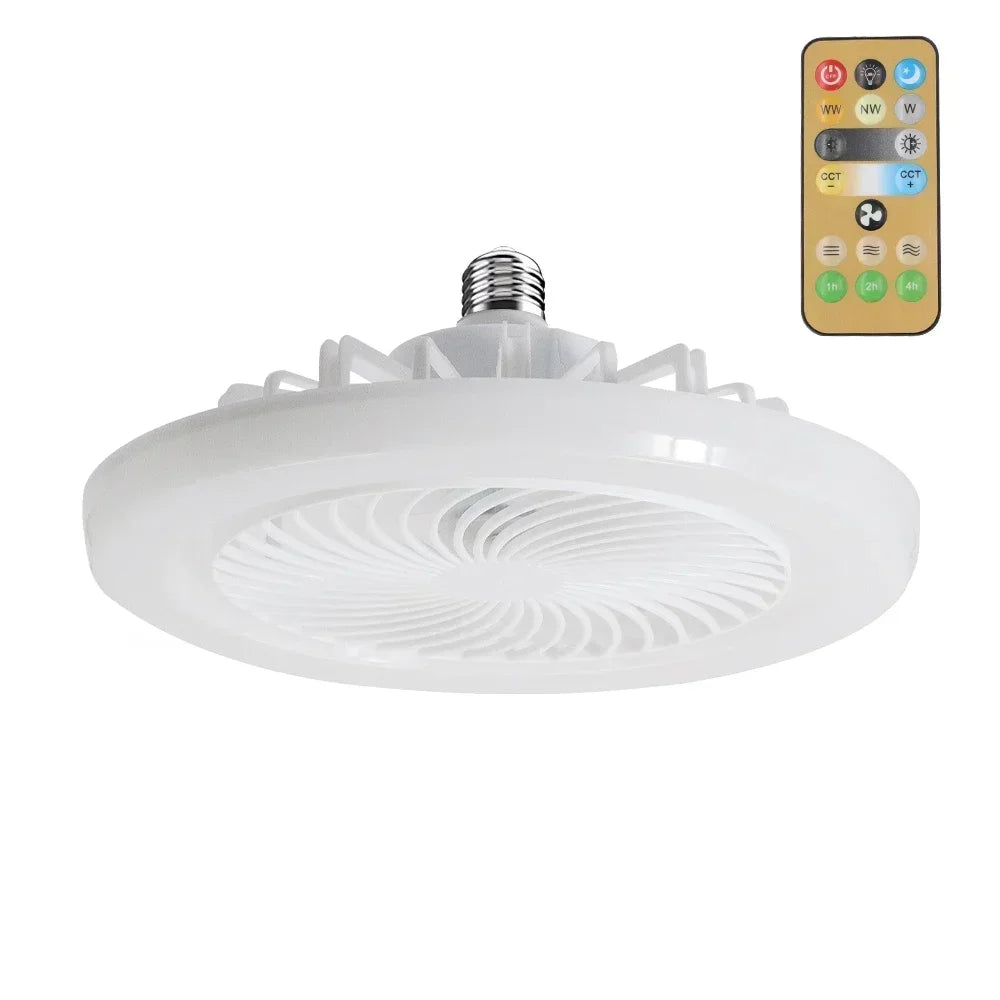 Smart Remote Control Lightbulb Ceiling Fan with LED Lighting
