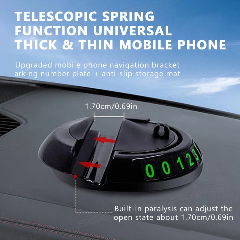 SEAMETAL Car Dashboard Phone Holder with Anti Slip Mat 360-Degree Rotation Stable Phone Mount Head-Up Auto Navigation Holder