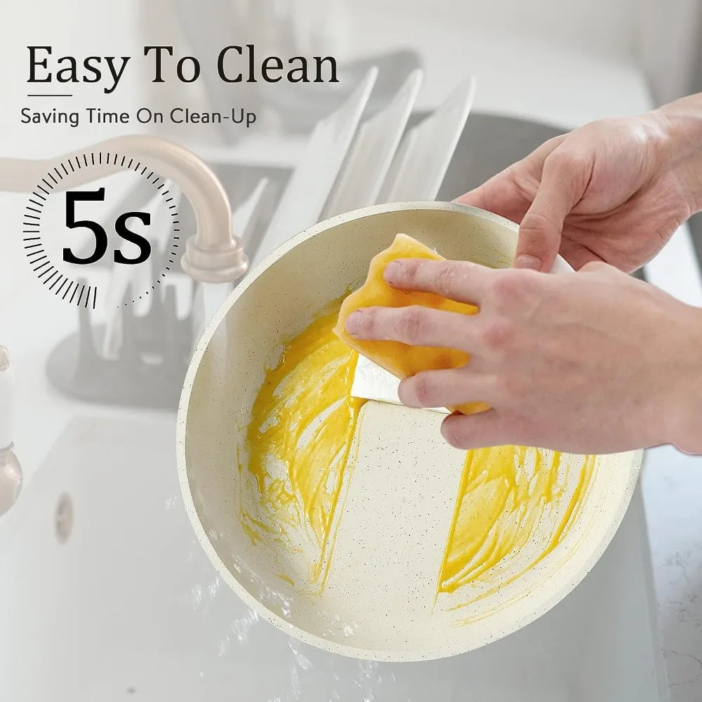 11pcs Non Stick Oven Safe Induction Cookware Set With Detachable Handle