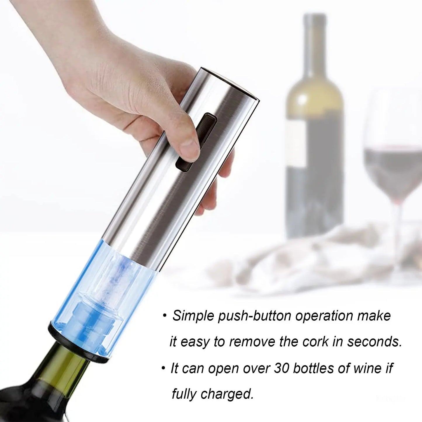 Rechargeable Electric Wine Bottle Opener with Charging Cable