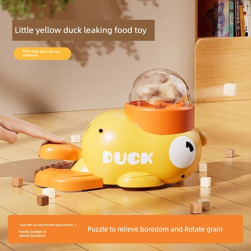 Wobbly Treat Duck - Interactive Cat & Dog Puzzle Feeder Toy for Slow Snacking & Play