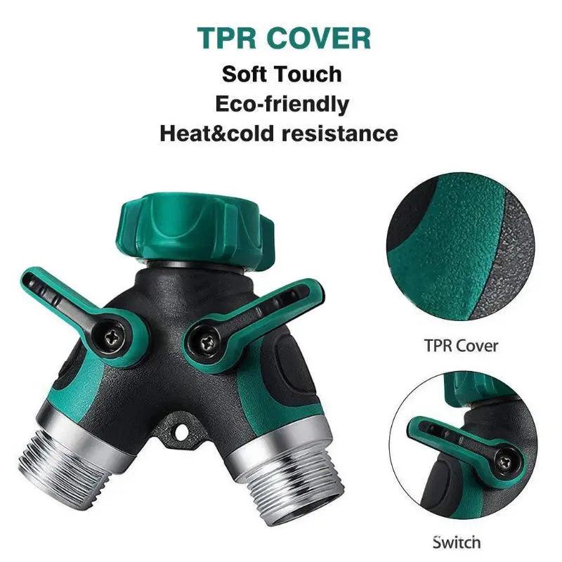 2 Way Heavy Duty Garden Hose Splitter Y Connector