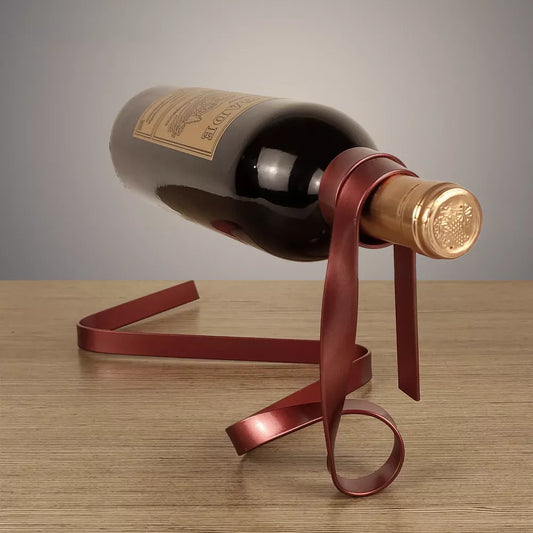 Creative Iron Ribbon Wine Bottle Suspension Rack