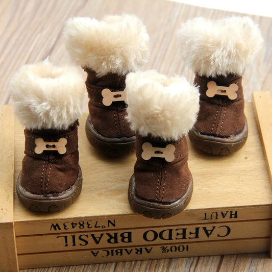 Winter Plush Anti-Slip Pet Dog Shoes for Small Dog