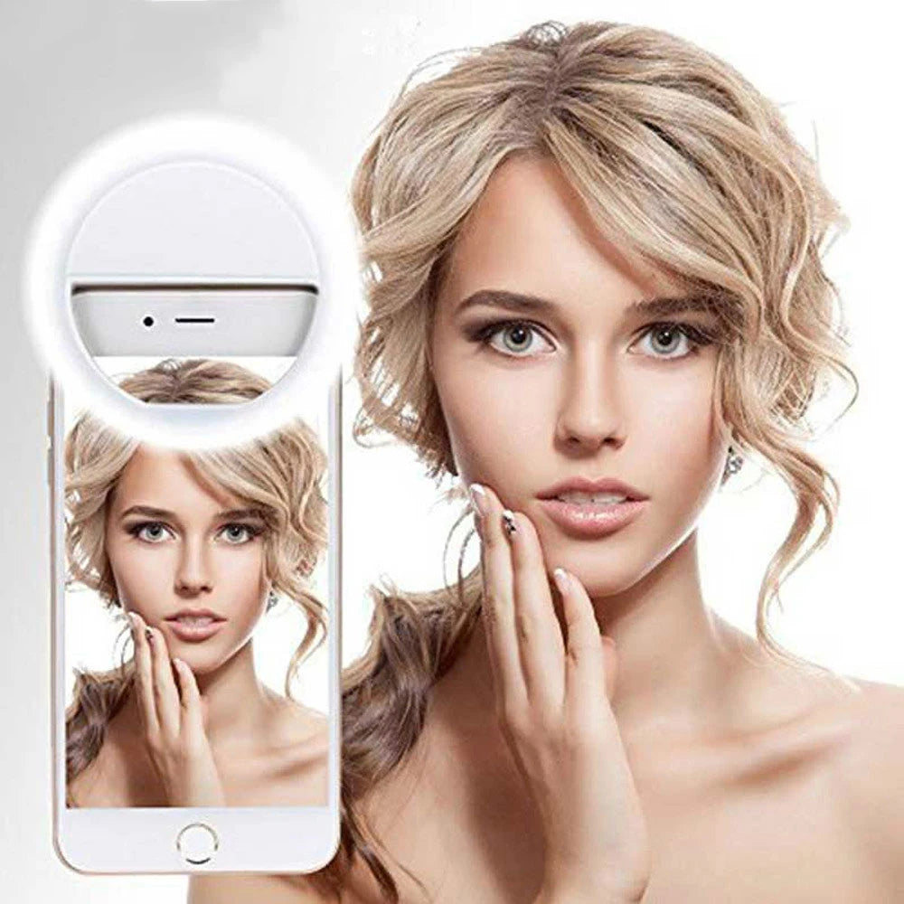 USB Rechargeable Mobile Phone Clip-On LED Selfie Ring