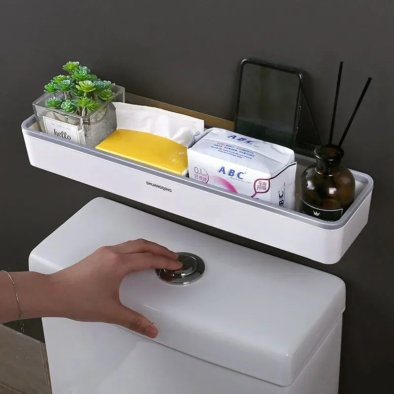 🛁 Toilet Bathroom Storage Cabinet Rack – Wall Hanging Hole-Free, Multifunctional Organizer