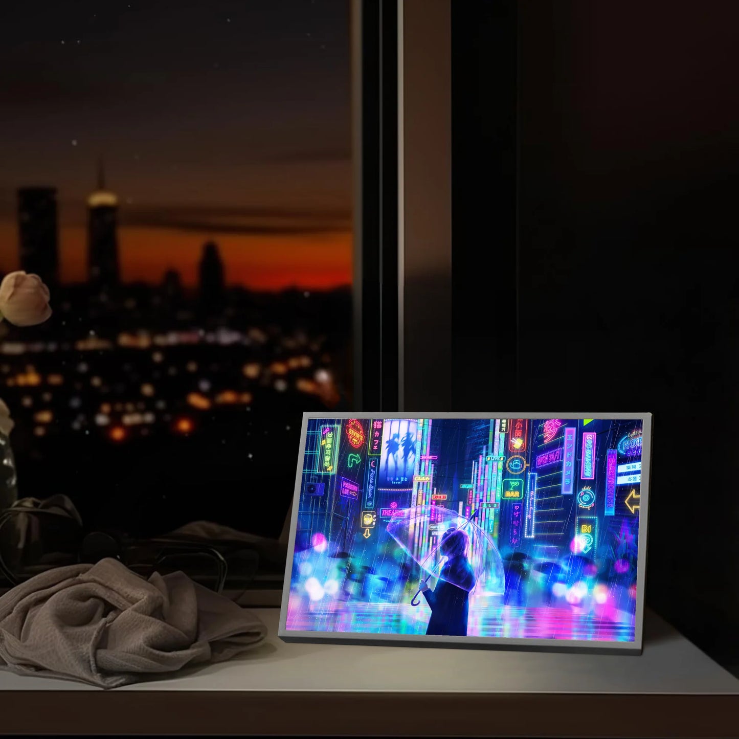 LED Anime Girl Neon Lights USB Plug Painting Home Decor