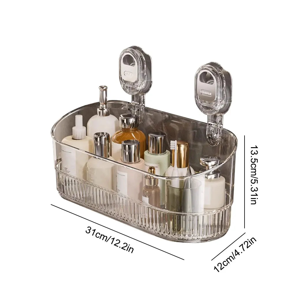 No-Drill Bathroom Suction Storage Box Large Capacity & Strong Load-Bearing Removable Shower Basket Shower Caddy for Bathroom