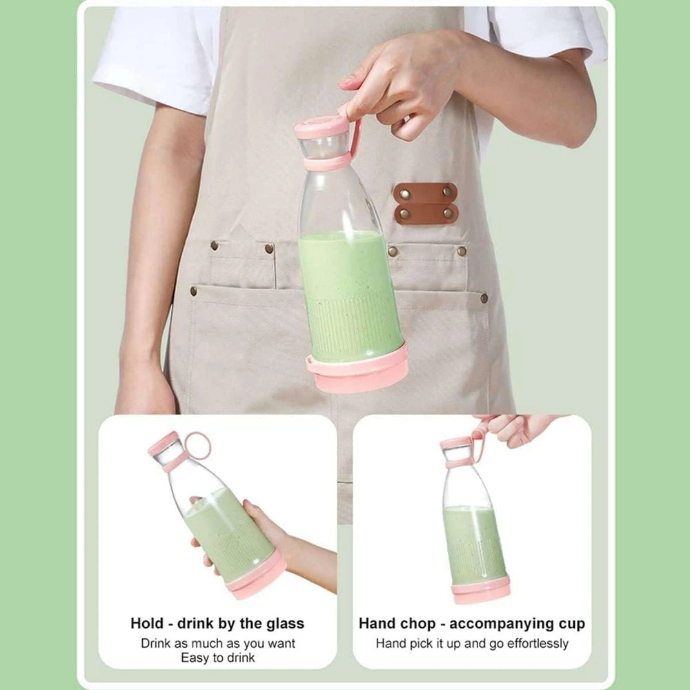 FreshJuice Pro Portable Blender USB Rechargeable, 6 Blades, 20oz Travel Smoothie Cup for Fruits, Protein Shakes & Ice