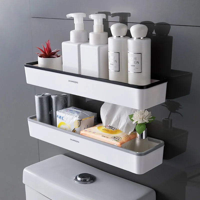 🛁 Toilet Bathroom Storage Cabinet Rack – Wall Hanging Hole-Free, Multifunctional Organizer