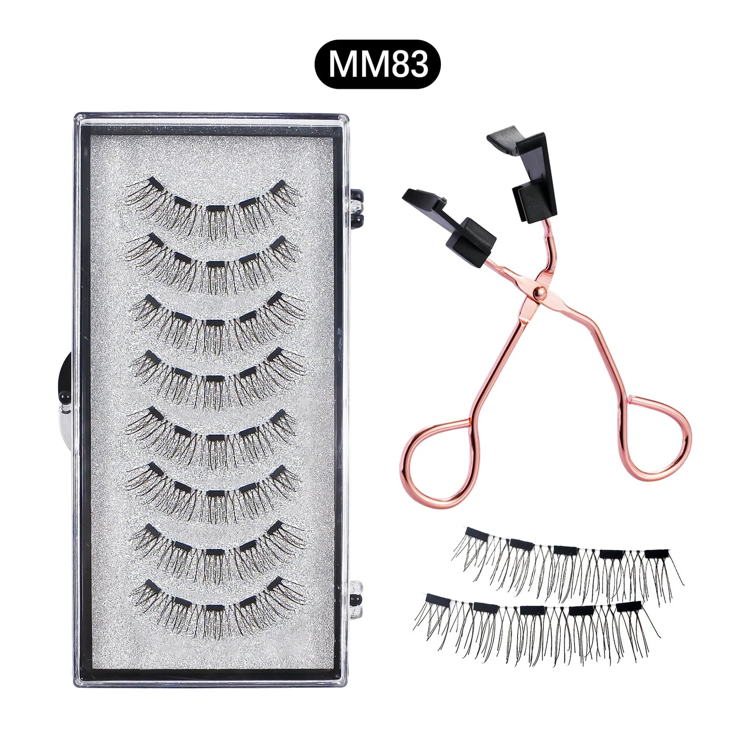 8Pcs Magnetic Eyelashes No Glue Needed Magnetic False Eyelashes with Applicator Reusable Thick Natural Effect 5 magnets Lashes