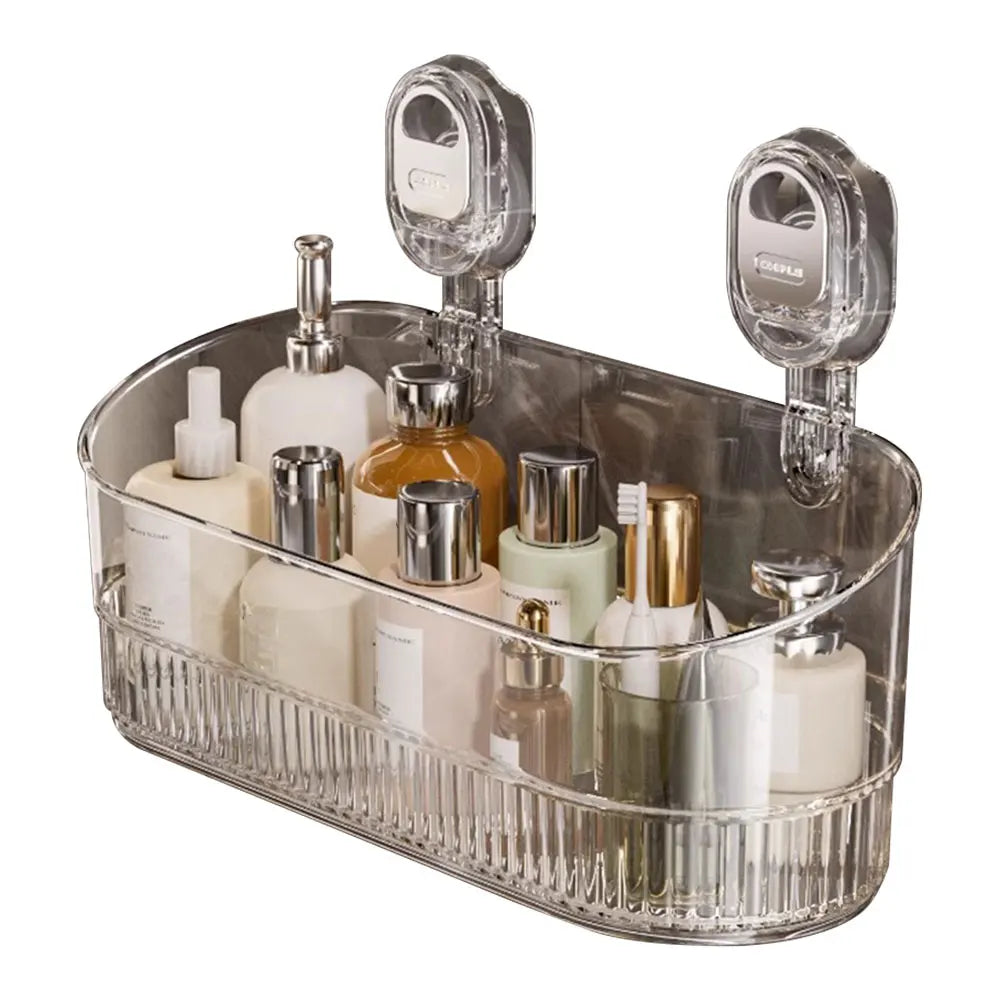No-Drill Bathroom Suction Storage Box Large Capacity & Strong Load-Bearing Removable Shower Basket Shower Caddy for Bathroom