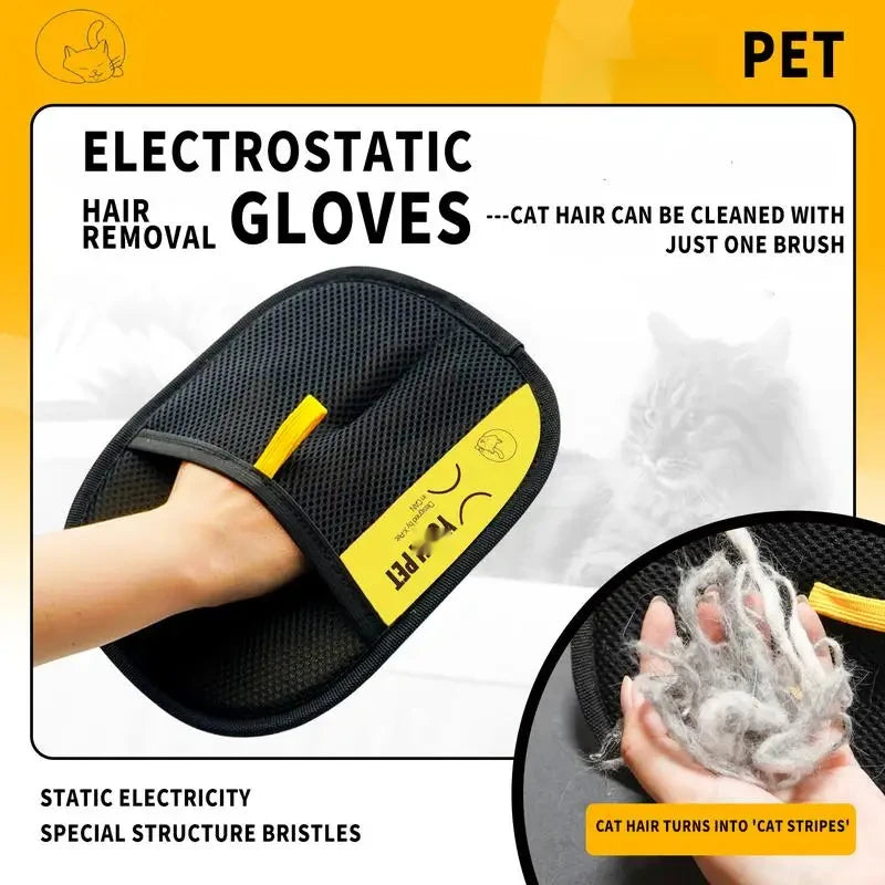 Dual-Sided Electrostatic Pet Hair Remover Gloves