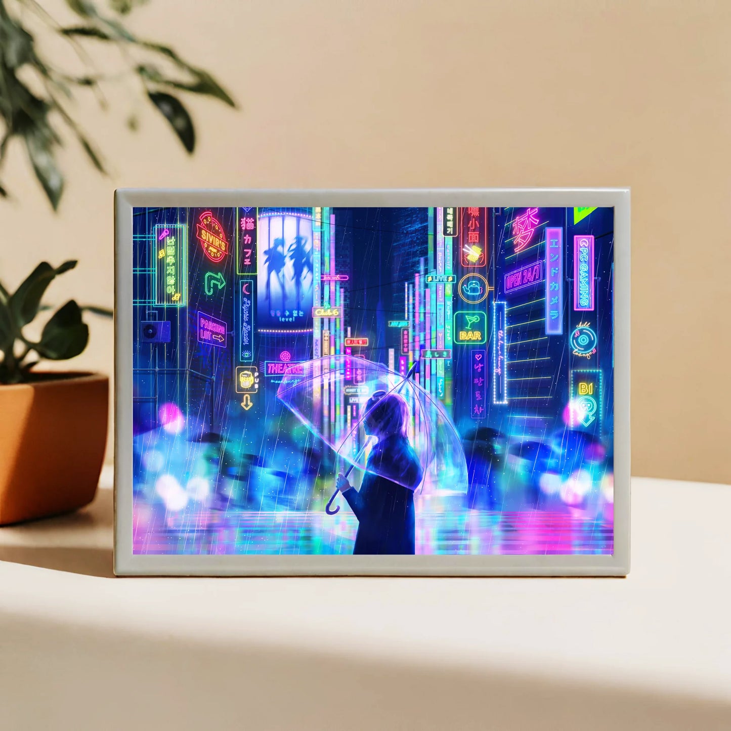 LED Anime Girl Neon Lights USB Plug Painting Home Decor