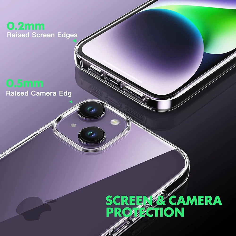 360° Full Cover Silicone Case For iPhones Hybrid Soft PC Hard Shell