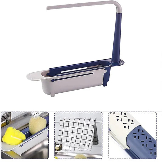 Kitchen Sink Drain Rack Telescopic Sink Shelf Sinks Organizer Soap Sponge Holder Storage Basket Kitchen Gadgets Accessories Tool