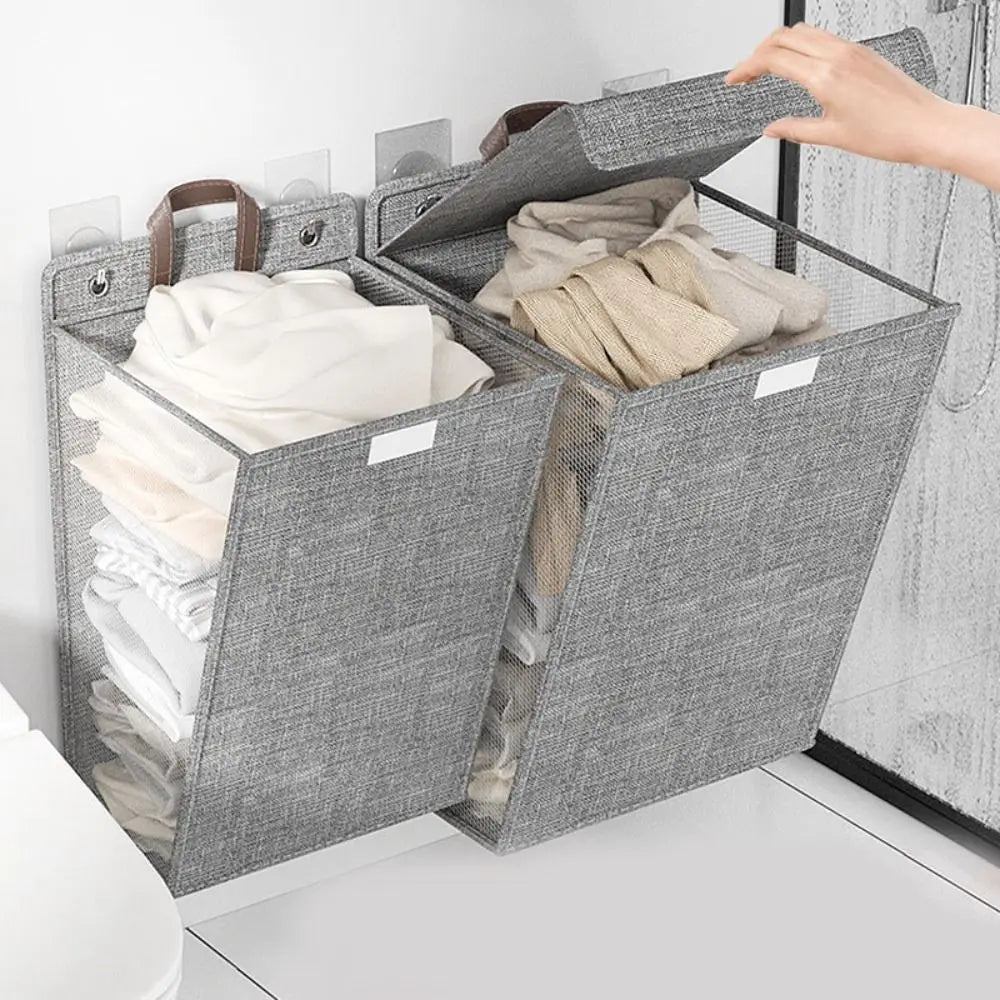 Foldable Wall Hanging Clothes Basket Multifunctional Storage Basket