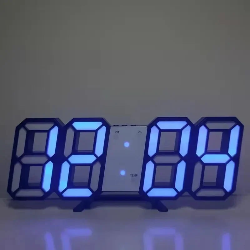 Modern 3D LED Digital Alarm Clock — Time, Date & Temperature Display for Home, Office & Kitchen