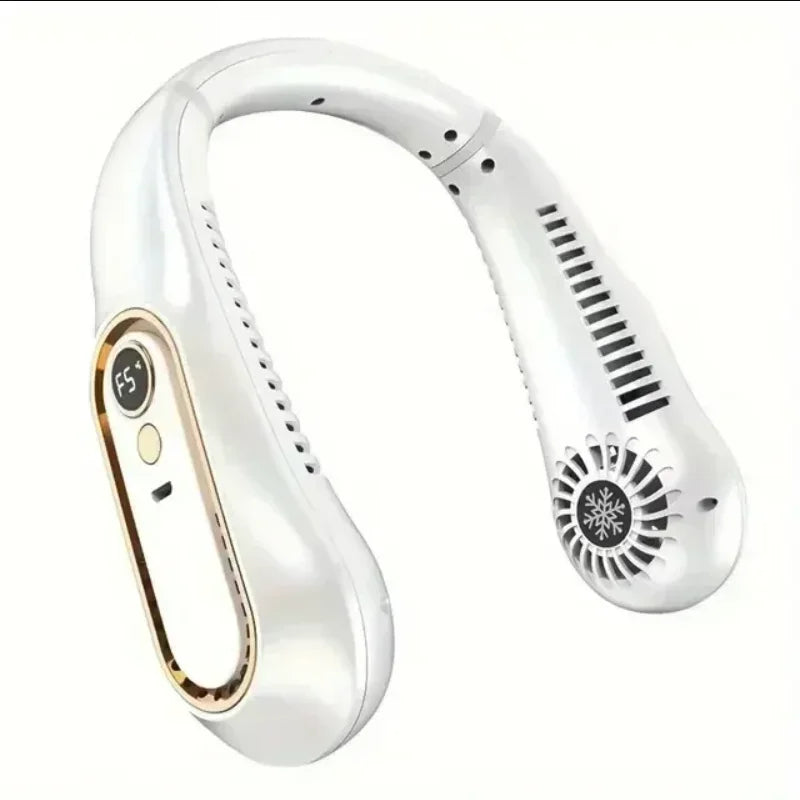**Mini Portable Air Conditioner Fan - Silent Strong Wind Neck Wearable, Bladeless & Hands-Free**