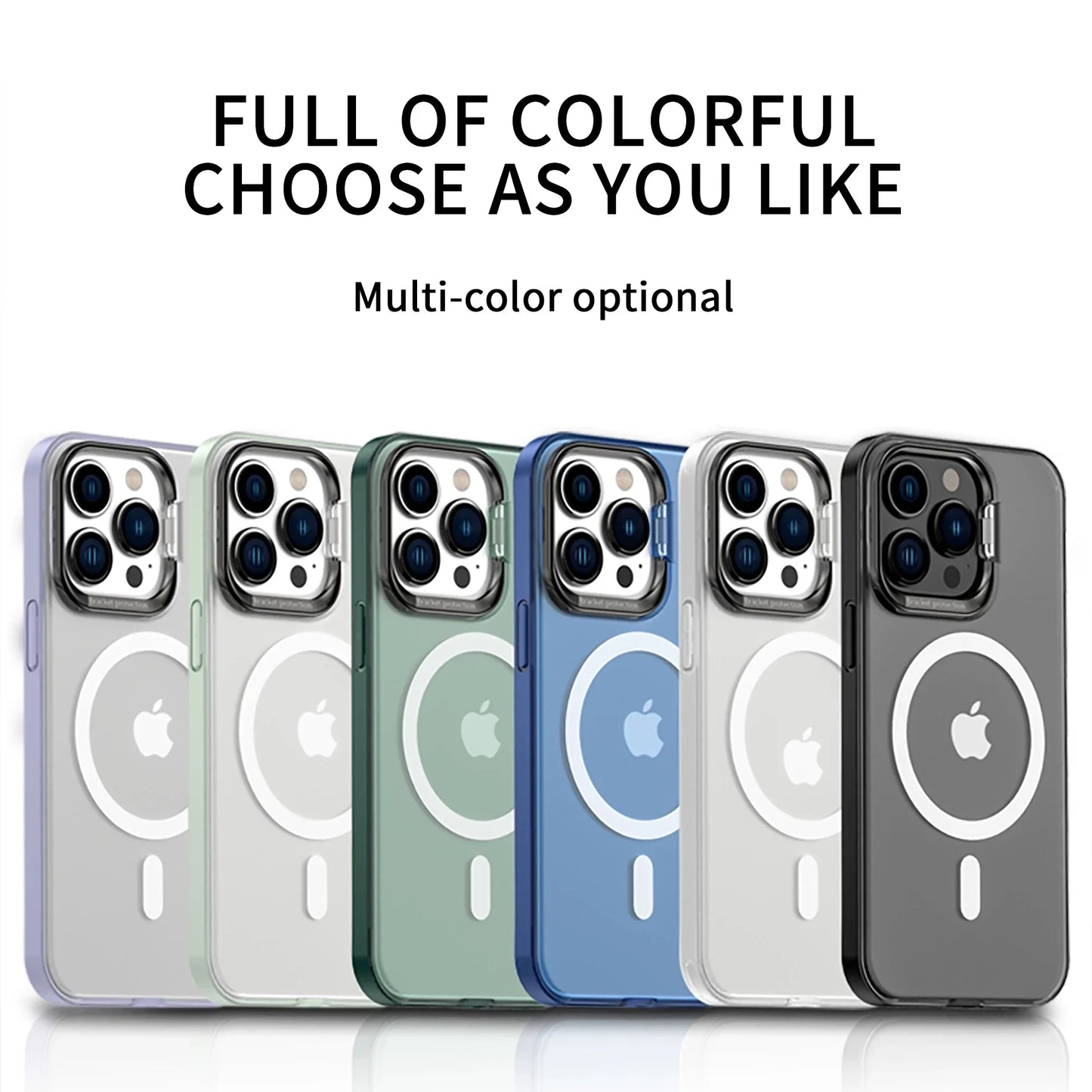 Magnetic Phone Cases For iPhones Metal Stand Bracket For Wireless Charging