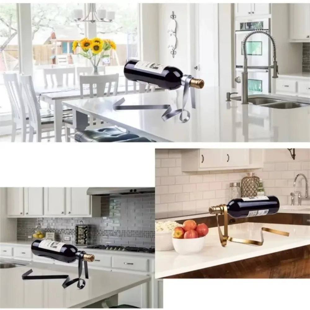 Floating Iron Wine Bottle Holder
