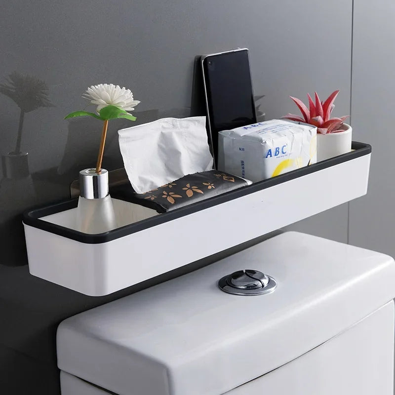 🛁 Toilet Bathroom Storage Cabinet Rack – Wall Hanging Hole-Free, Multifunctional Organizer
