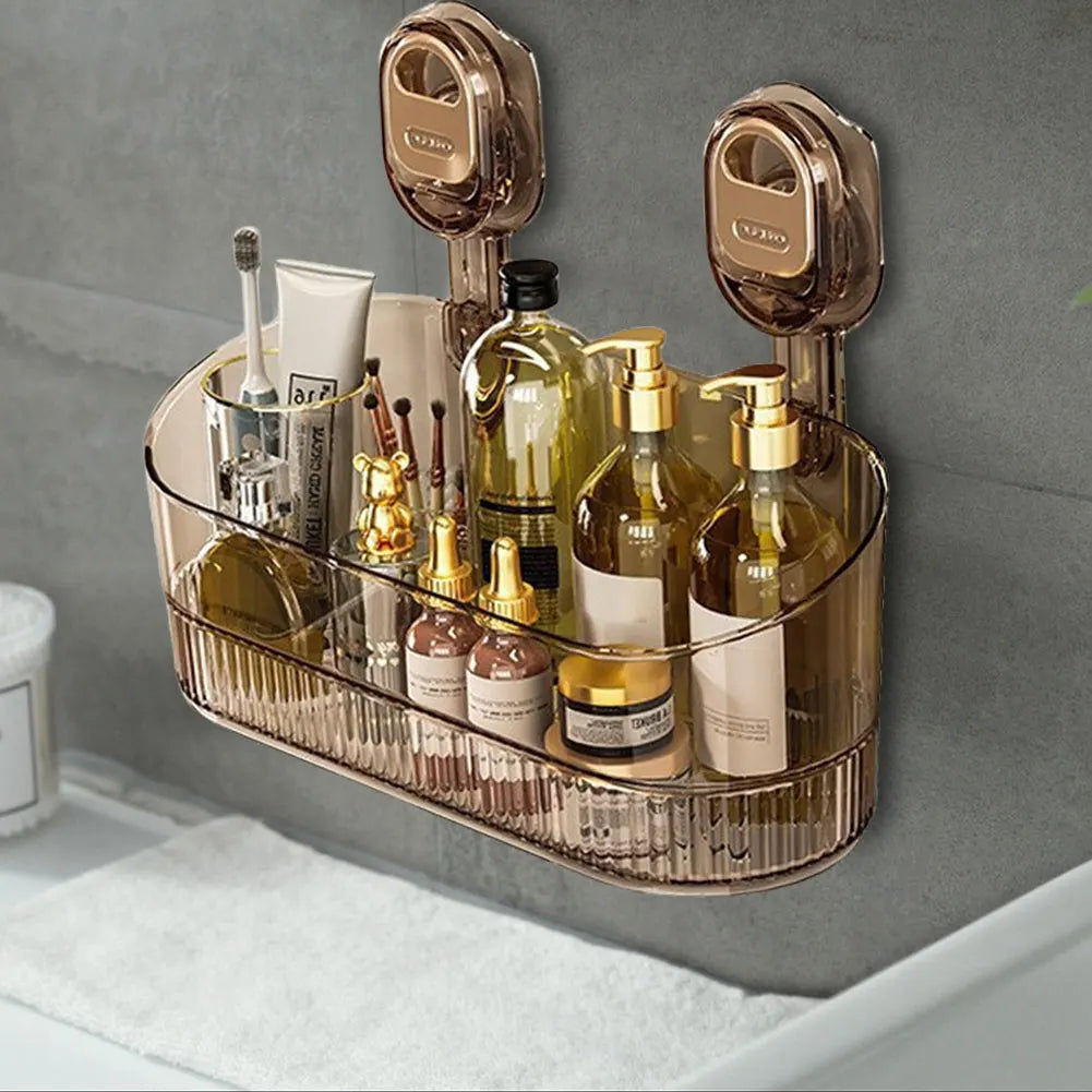 No-Drill Bathroom Suction Storage Box Large Capacity & Strong Load-Bearing Removable Shower Basket Shower Caddy for Bathroom