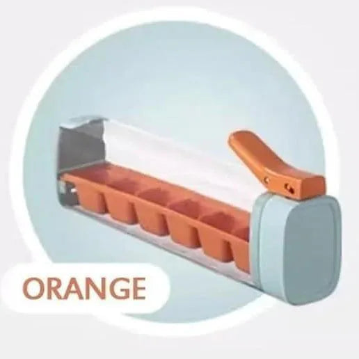 One-Hand Ice Cube Mold & Deicer | 6-Cube Tray with Easy Release Press