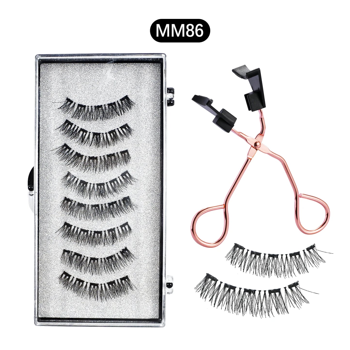 8Pcs Magnetic Eyelashes No Glue Needed Magnetic False Eyelashes with Applicator Reusable Thick Natural Effect 5 magnets Lashes