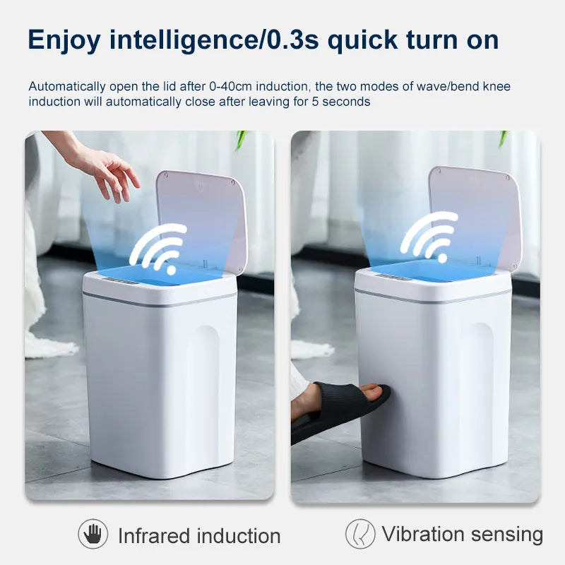 12-16L Smart Automatic Sensor Trash Can For Kitchen and Bathroom