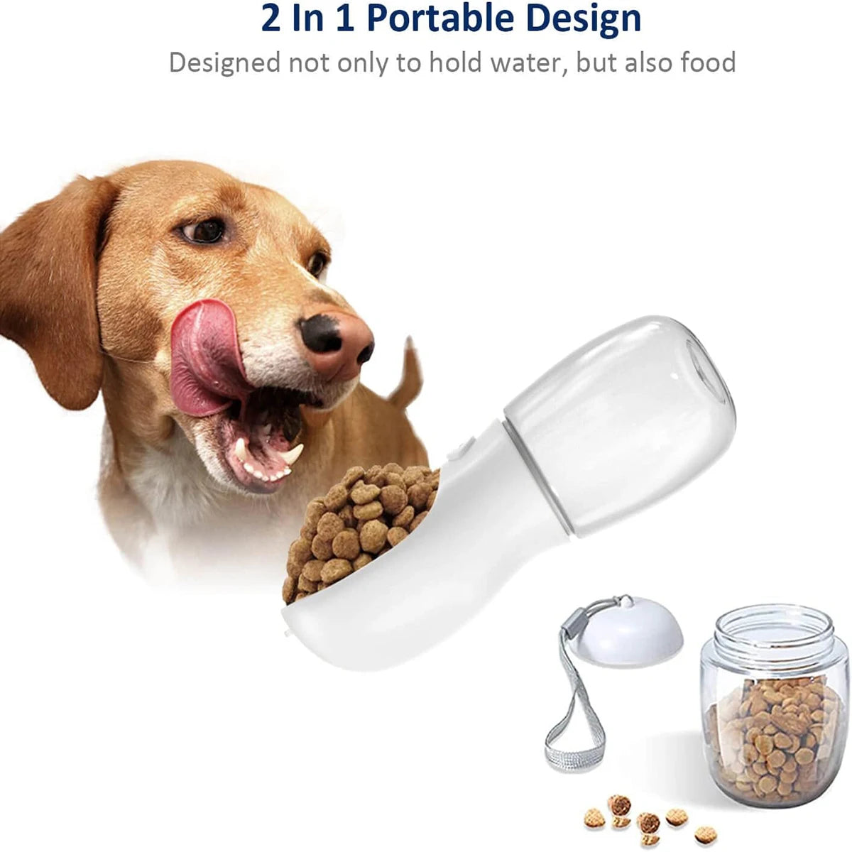 **Dog Water Bottle & Pet Dispenser with Detachable Food Container – Leak-Proof & Travel-Friendly**