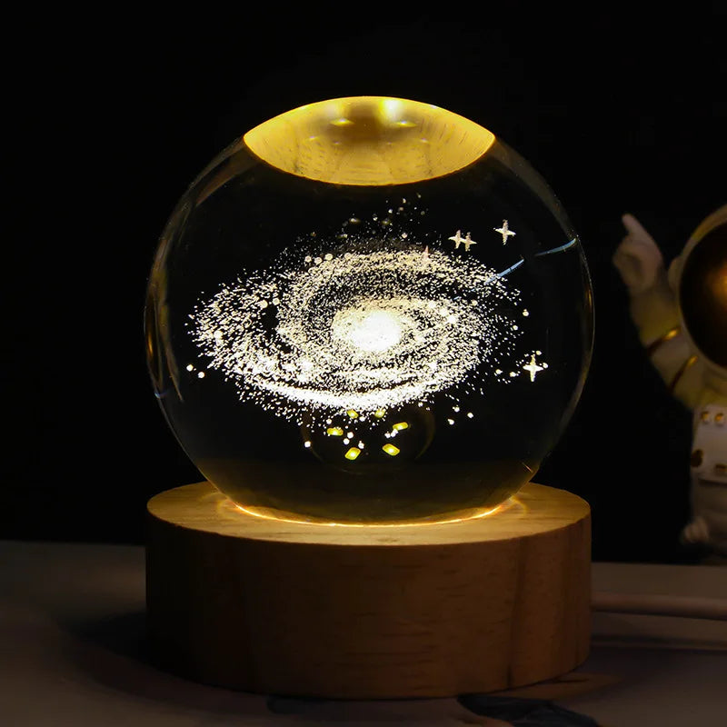 USB LED 3D Universe Galaxy Crystal Ball Table Lamp/Bedroom Night Light