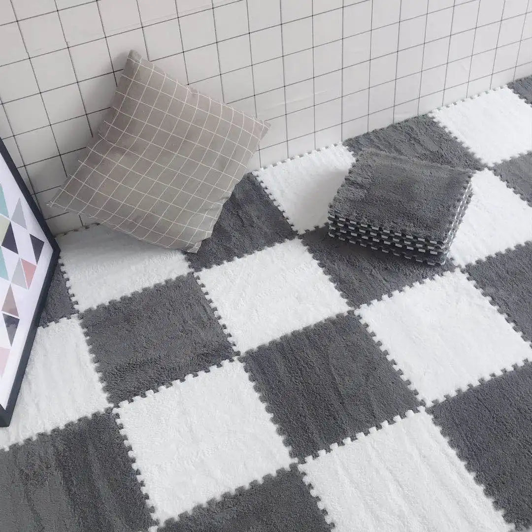 Soft Plush Multi-Color Foam Puzzle Carpet For Any Room 30*30*1CM