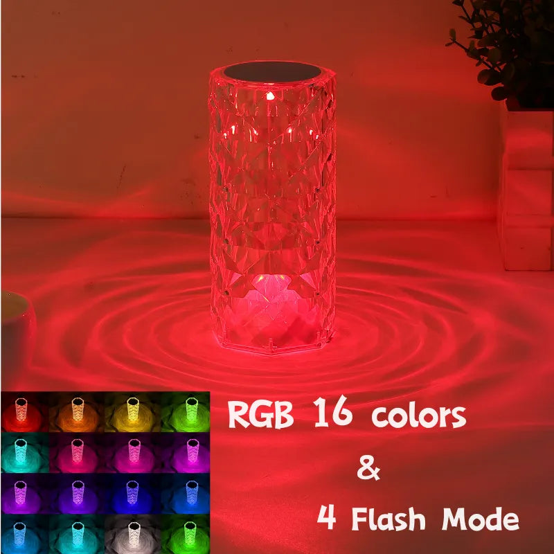 16 Color Crystal Table Lamp for Bedroom