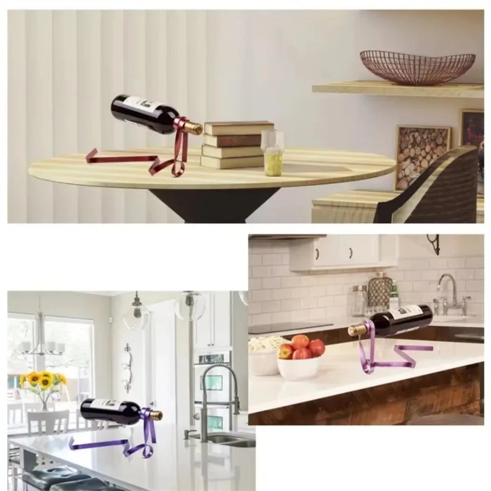 Floating Iron Wine Bottle Holder
