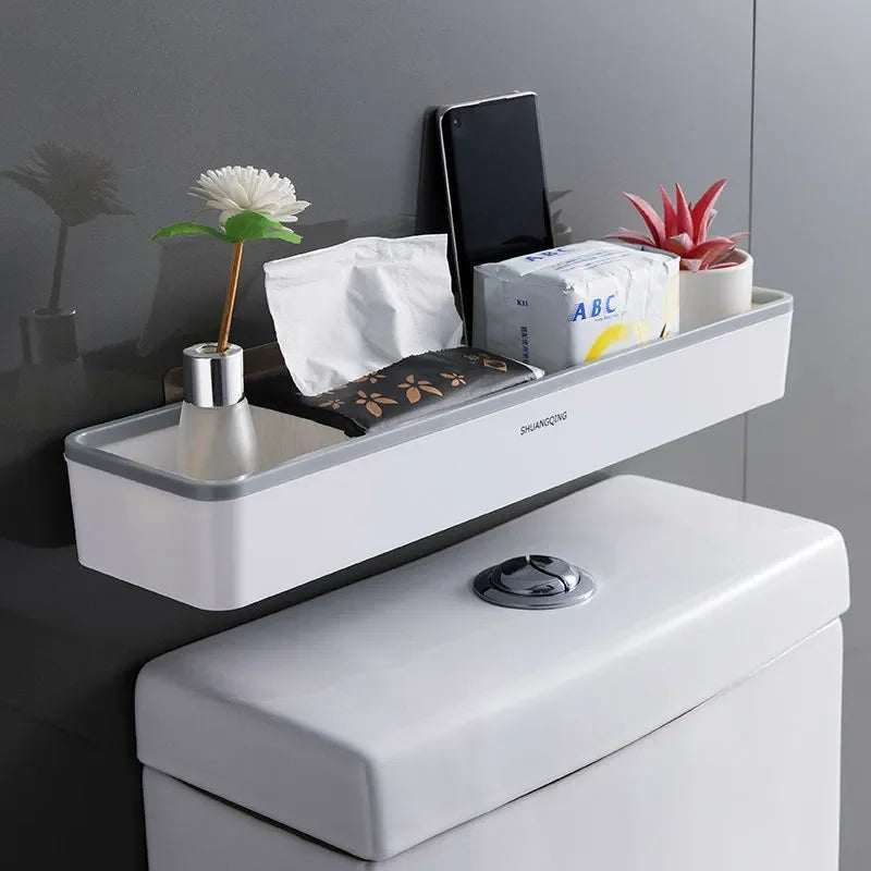 🛁 Toilet Bathroom Storage Cabinet Rack – Wall Hanging Hole-Free, Multifunctional Organizer