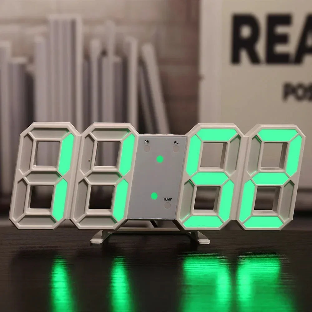 Modern 3D LED Digital Alarm Clock — Time, Date & Temperature Display for Home, Office & Kitchen