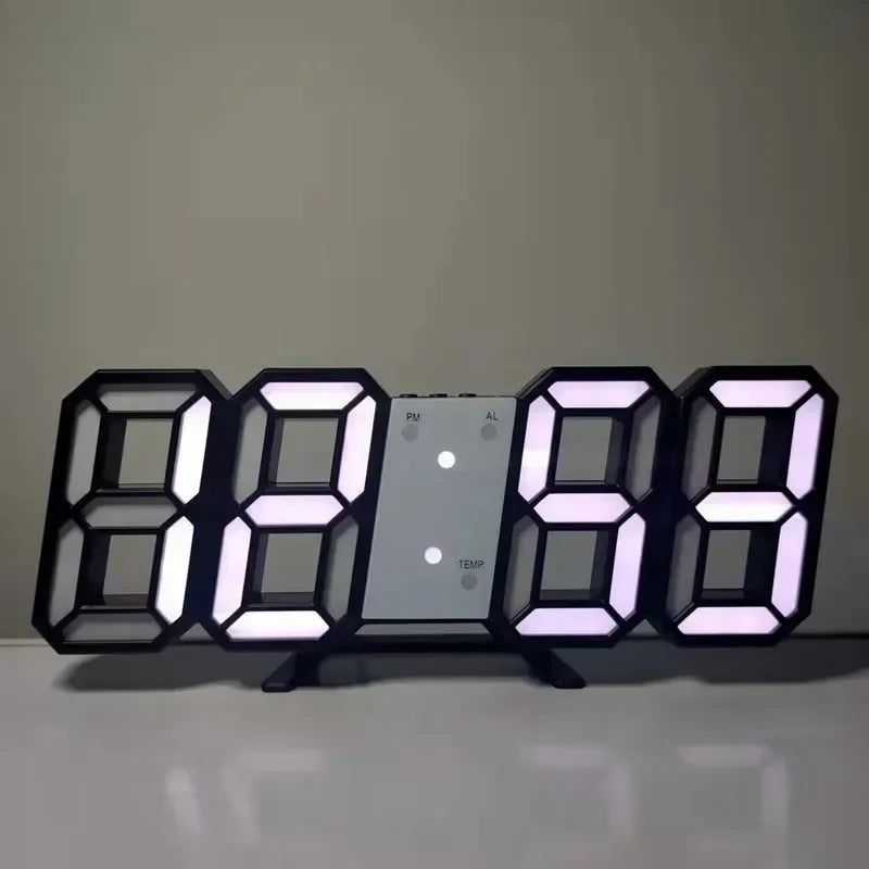 Modern 3D LED Digital Alarm Clock — Time, Date & Temperature Display for Home, Office & Kitchen