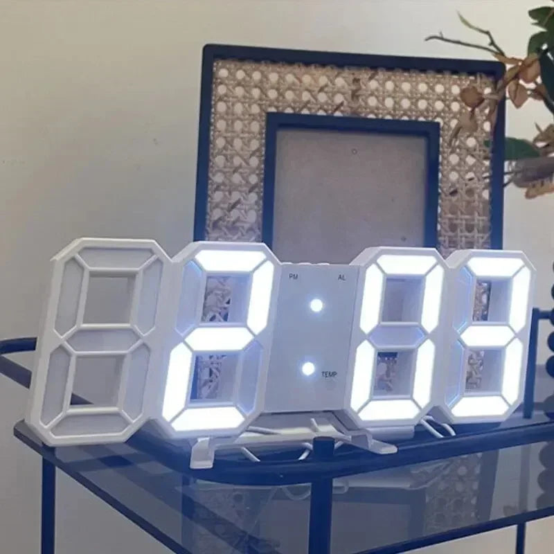 Modern 3D LED Digital Alarm Clock — Time, Date & Temperature Display for Home, Office & Kitchen