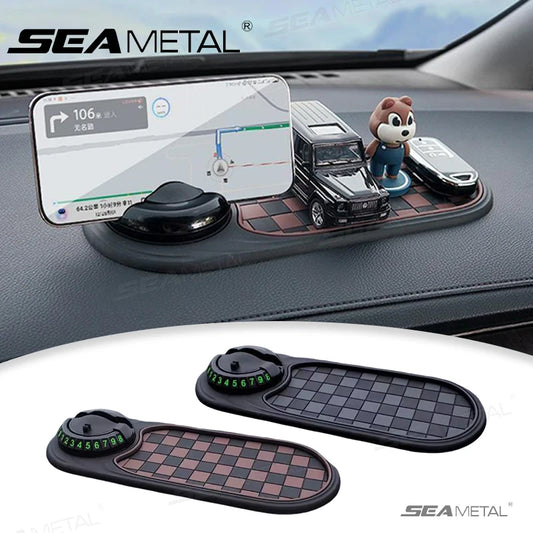 SEAMETAL Car Dashboard Phone Holder with Anti Slip Mat 360-Degree Rotation Stable Phone Mount Head-Up Auto Navigation Holder
